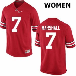 Women's Ohio State Buckeyes #7 Jalin Marshall Red Nike NCAA College Football Jersey For Sale OHG2644BX